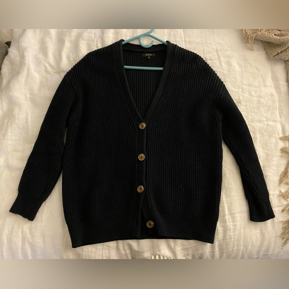 Quince Organic Cotton Oversized Boyfriend Cardigan - Picture 2 of 4